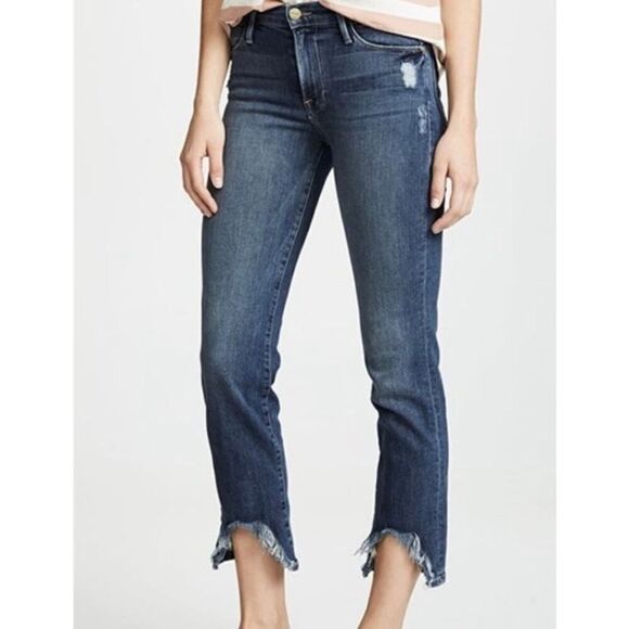Frame Le High Straight Leg Distressed Jeans 30 - Picture 2 of 9